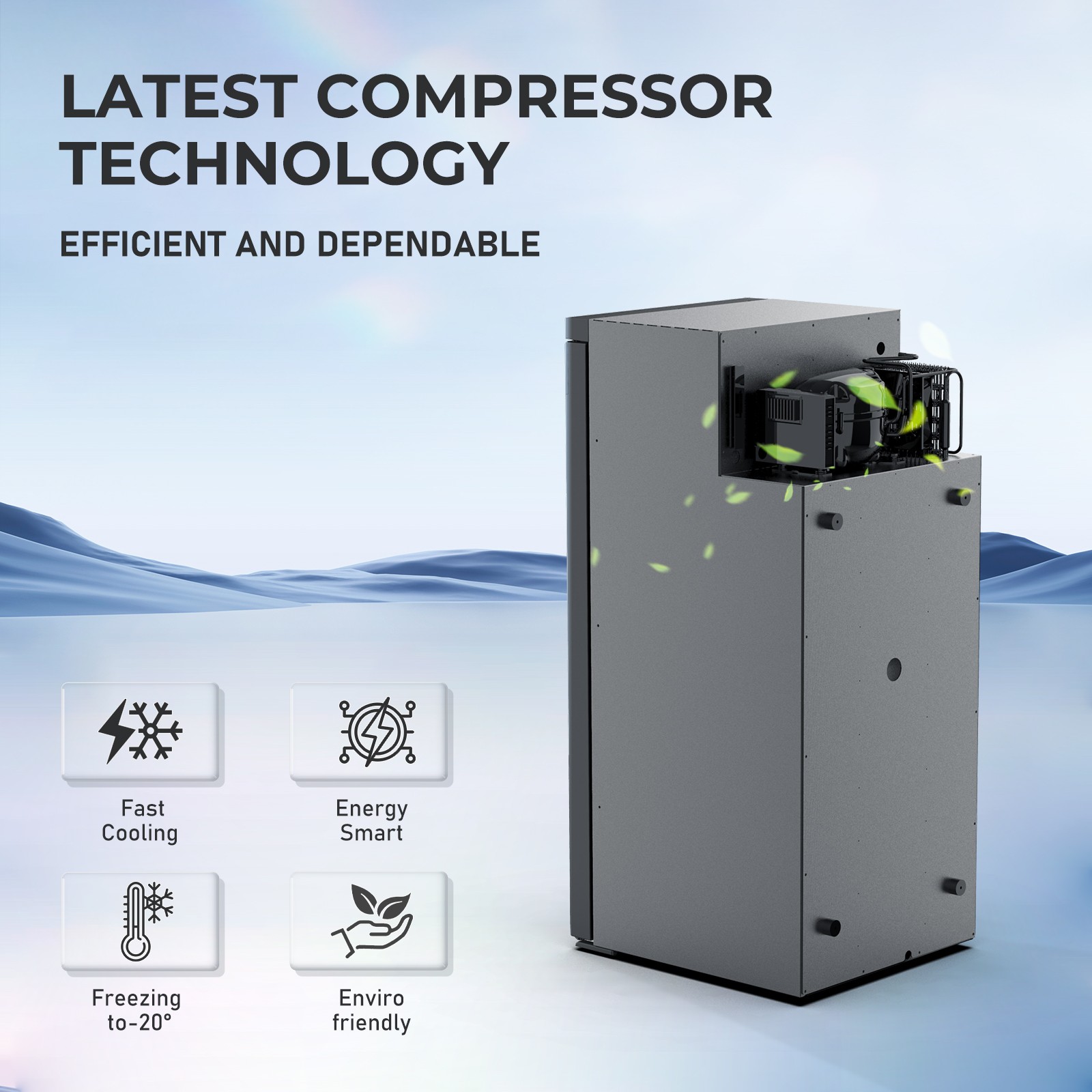 3.18 Cu.Ft Truck Fridge AC110V DC 12V/24V Portable RV Car Refrigerator Freezer