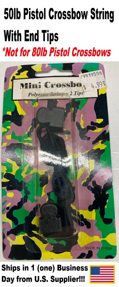 50lb Pistol Crossbow String w/End Caps (Polyester) (NOT FOR 80lb)