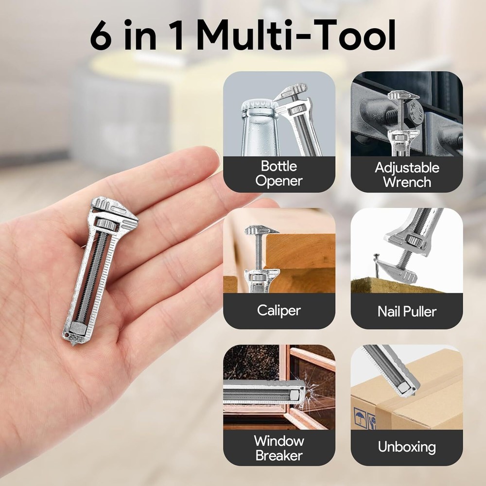 3Pcs Compact Titanium Multitool Alloy Everyday Multi Functional Wrench Spanner