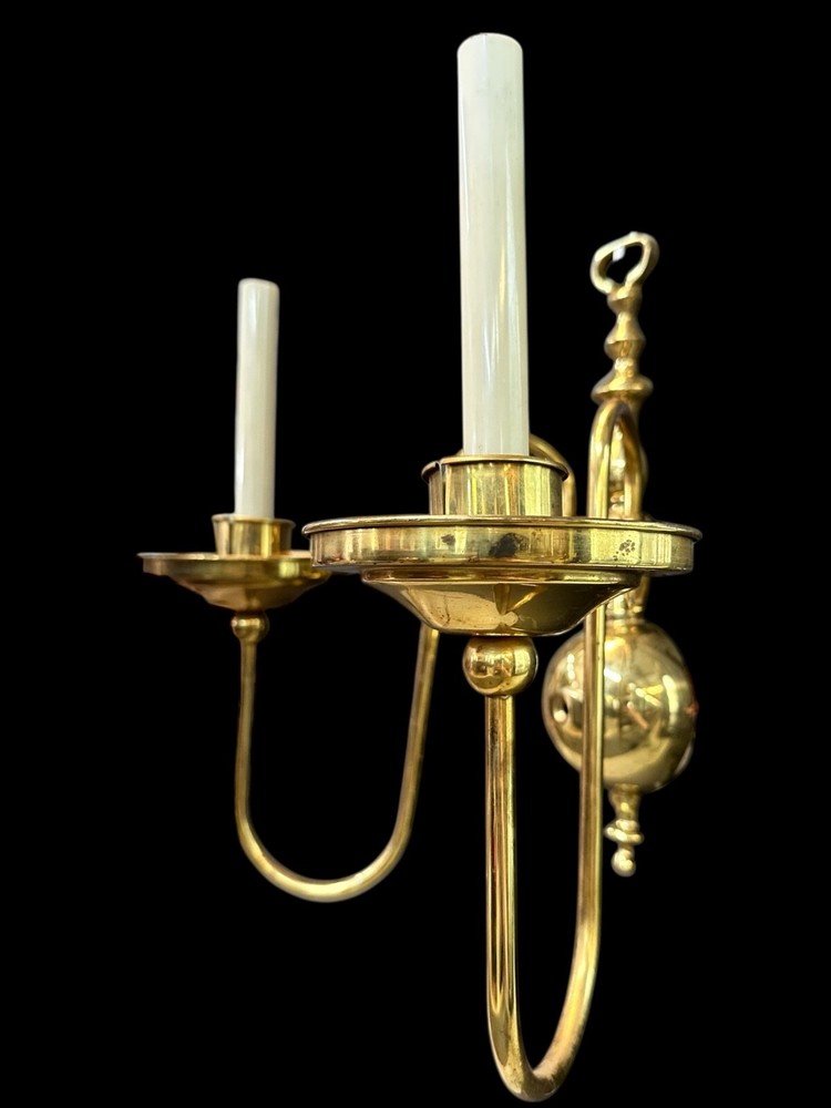 2-Arm Brass Wall Sconce Pair GA20093