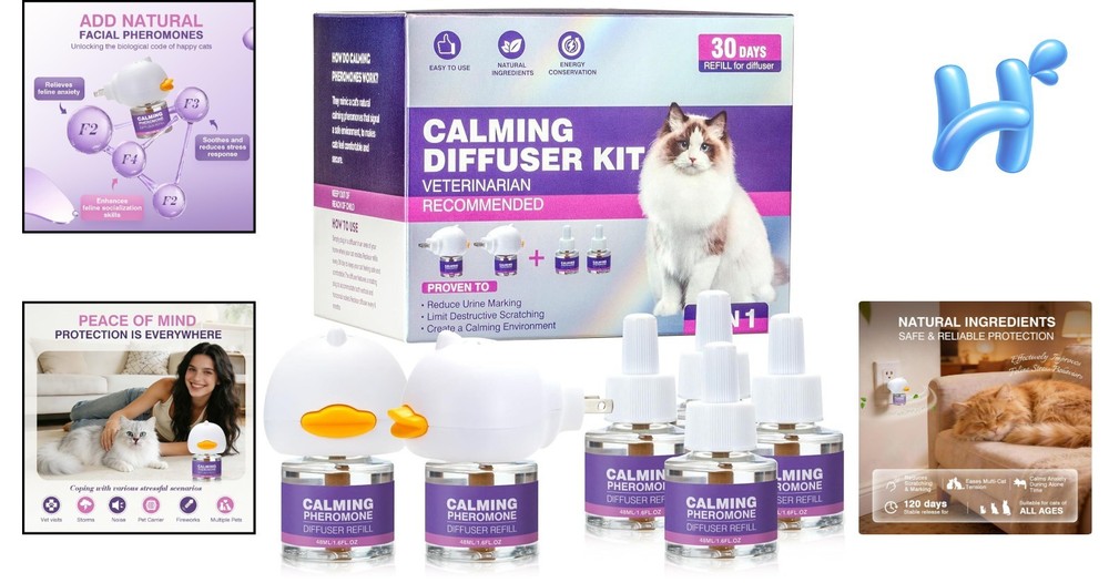 Effective Cat Pheromone Relaxer - Reduce Scratching, Spraying, and Fighting