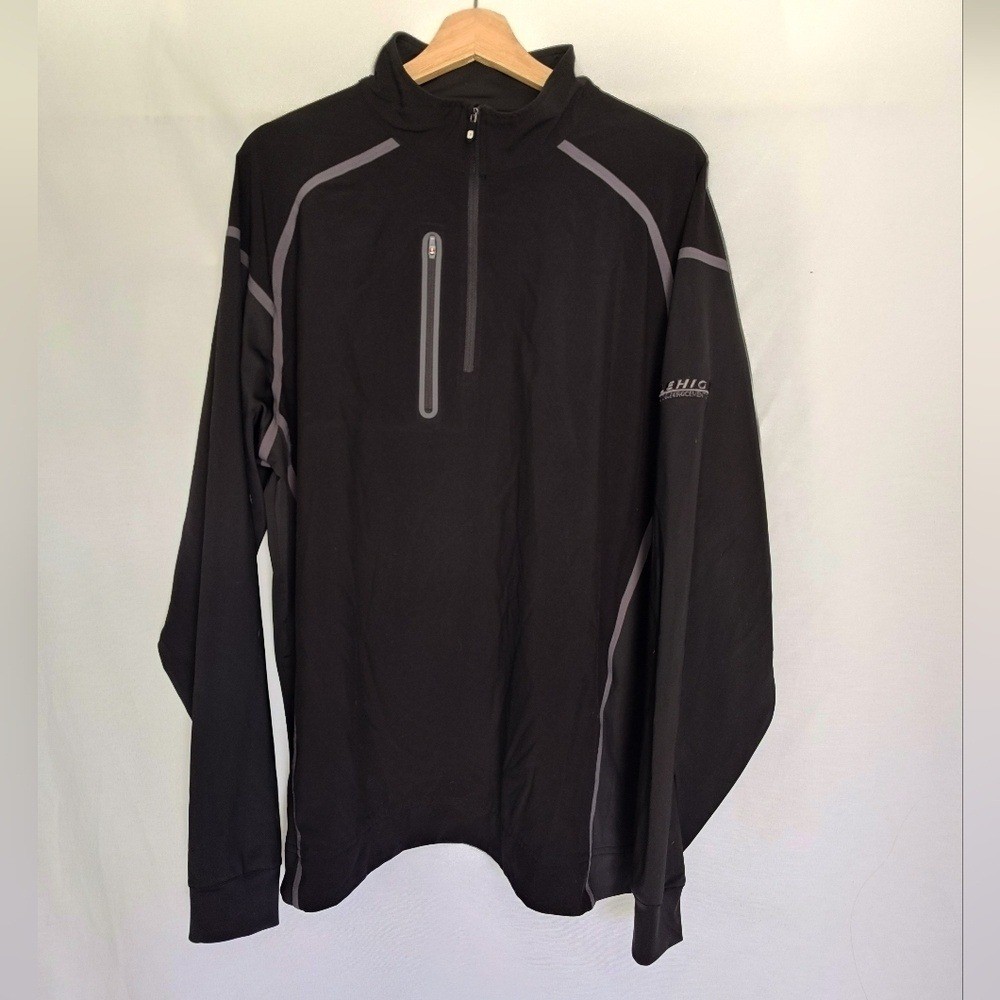 Footjoy Wind Tech Pullover Black Gray XL MidLayer Stretch 1/4 Zip Golf 24770