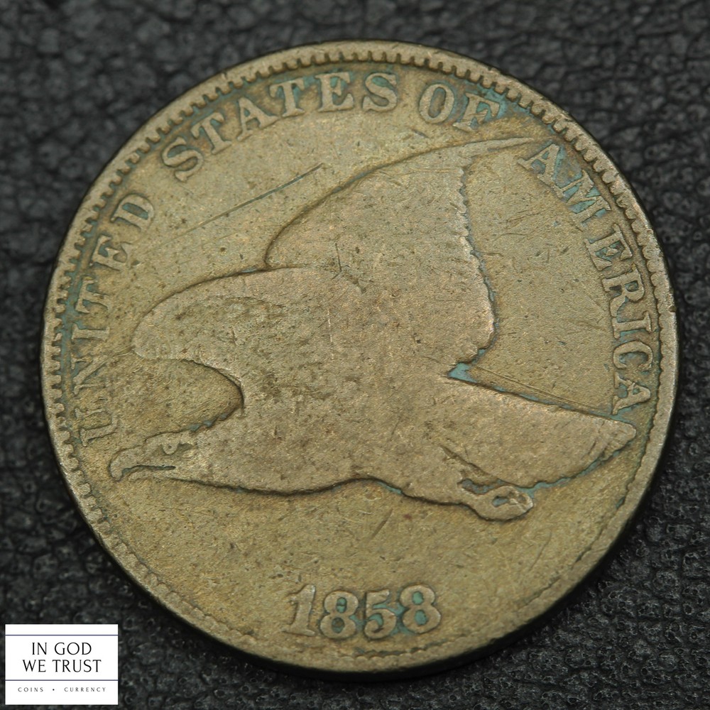 1858 Large Letters Flying Eagle Cent 1C