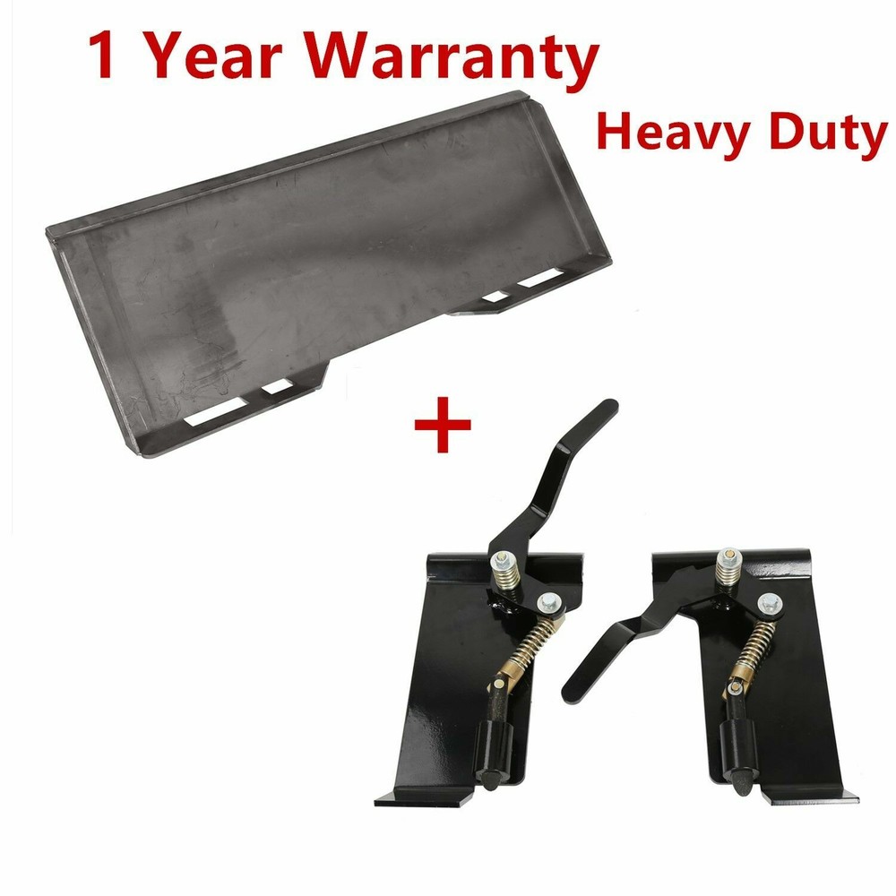 1/2"HD Skid Steer Mount Plate Quick Attachment & Conversion Adapter Latch Box