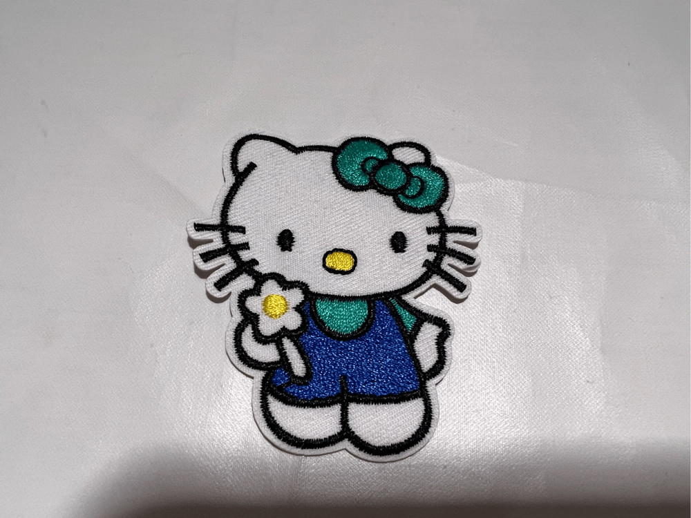 Hello Kitty in Blue Over Alls Iron on Patch