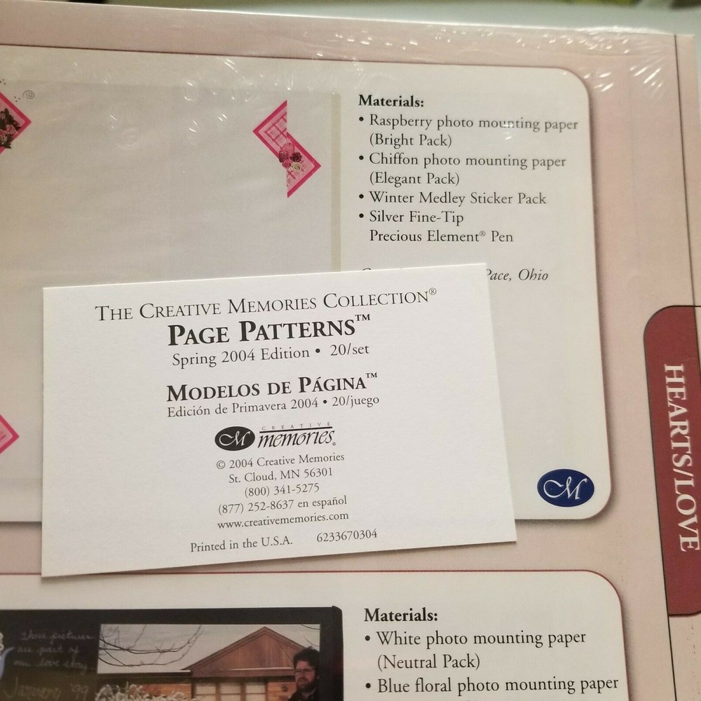 Creativ Memories PAGE PATTERNS AND TABBED DIVIDERS.