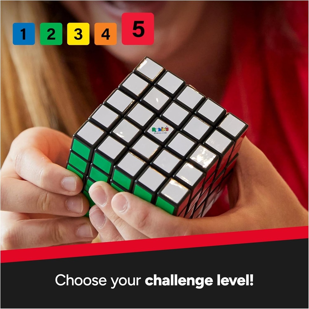 Rubik's Cube, The Original 5x5 Cube, Problem-Solving Brain Teaser, Color-Matchin