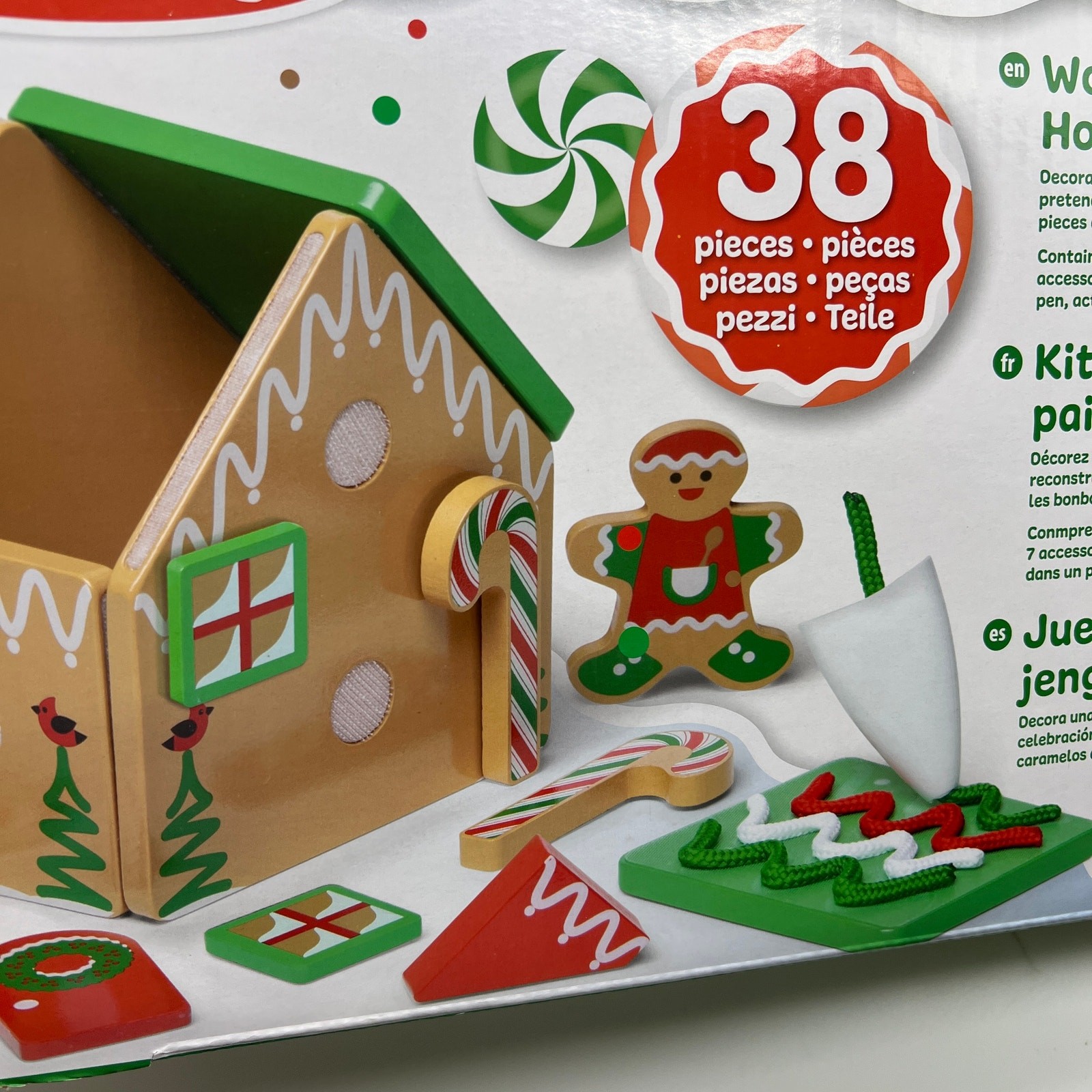 Melissa & Doug Wooden Gingerbread House Reusable, Mess-Free Play Set Activity