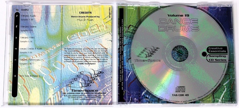 Zero-G Creative Essentials 19 Dance Drums Sample/Sound Library/Sampling CD 1990s