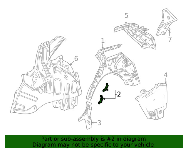 Genuine GM Inner Quarter Panel Bracket 26362319