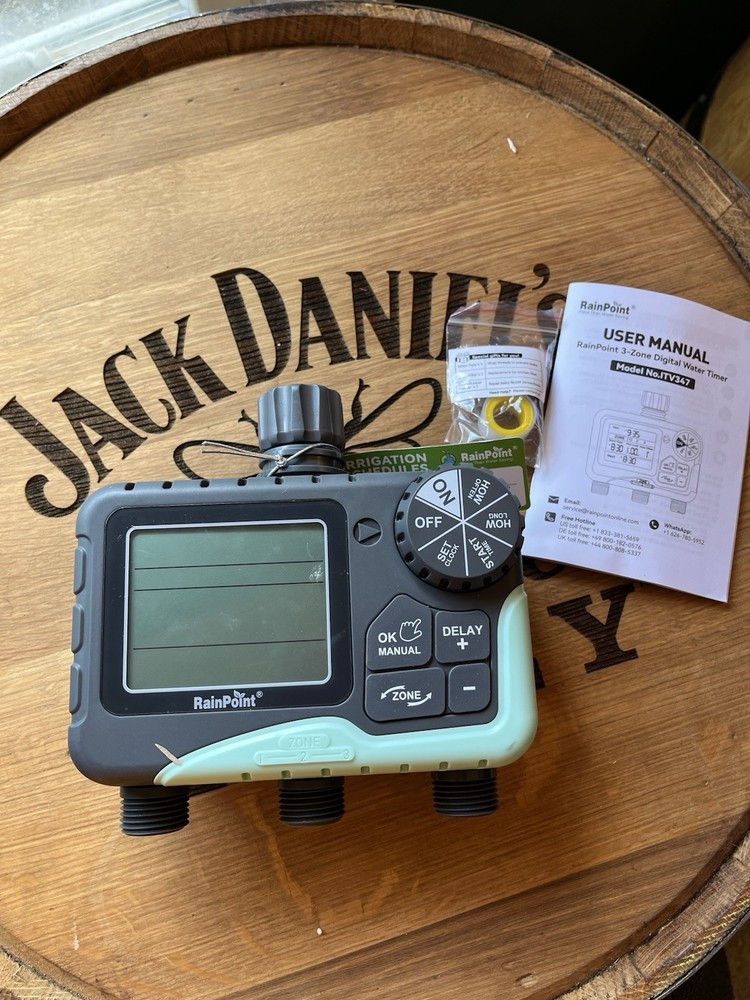 RAINPOINT 3-Zone Water Timer for Garden Hose – Model ITV347 – Open Box