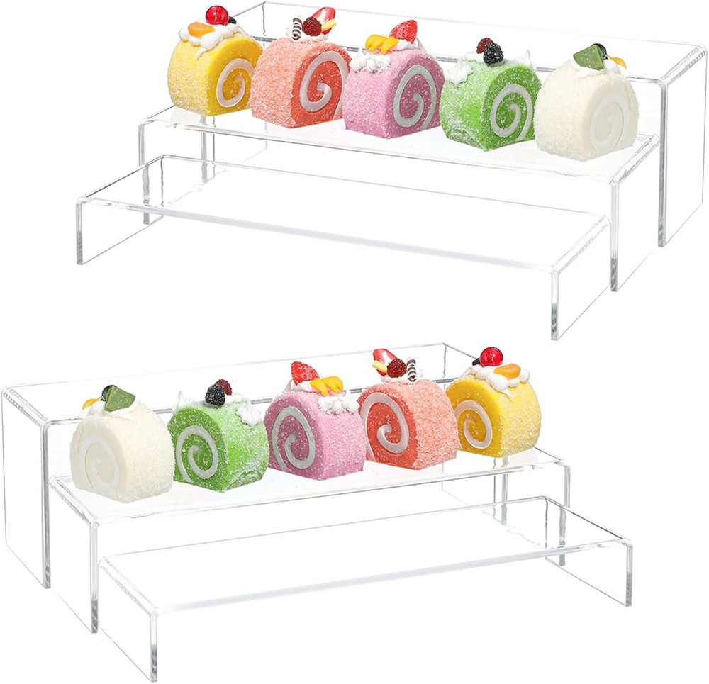 3 Pcs Large Clear Acrylic Riser Set Acrylic Display Rectangular Display Risers