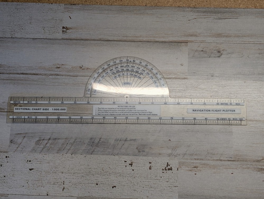 Aviation Flight Plotter Protractor WAC Sectional Chart Navigation Tool Pilot