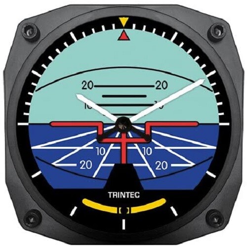 6" Artificial Horizon Instrument Style Clock