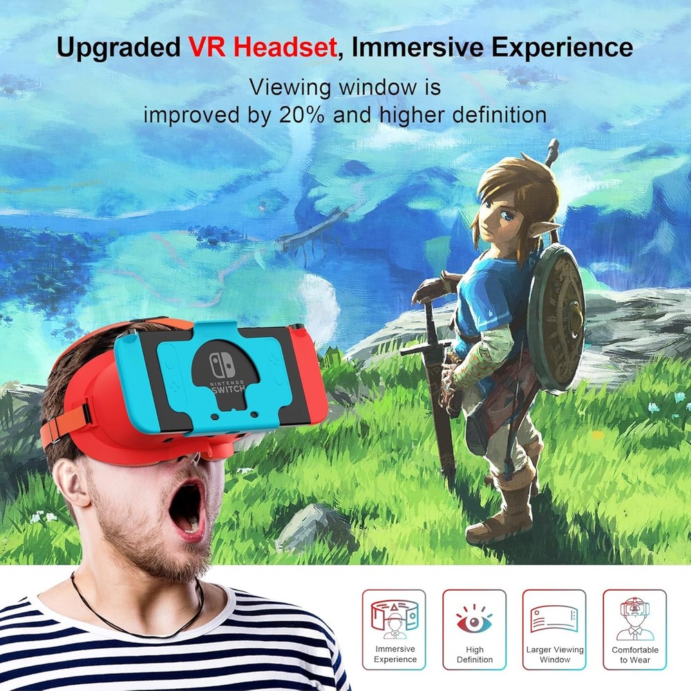 Upgraded Virtual Reality Glasses VR Headset for Nintendo Switch & Switch OLED