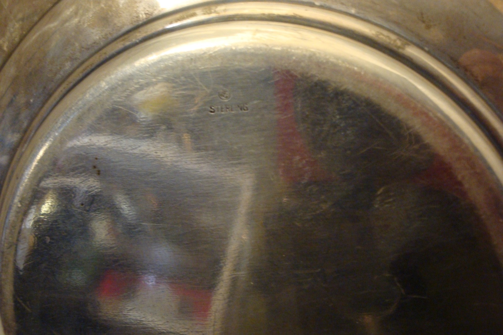 Decorative La Pierre Sterling Silver monogrammed "B"platter 282 grams 9 1/2 dia