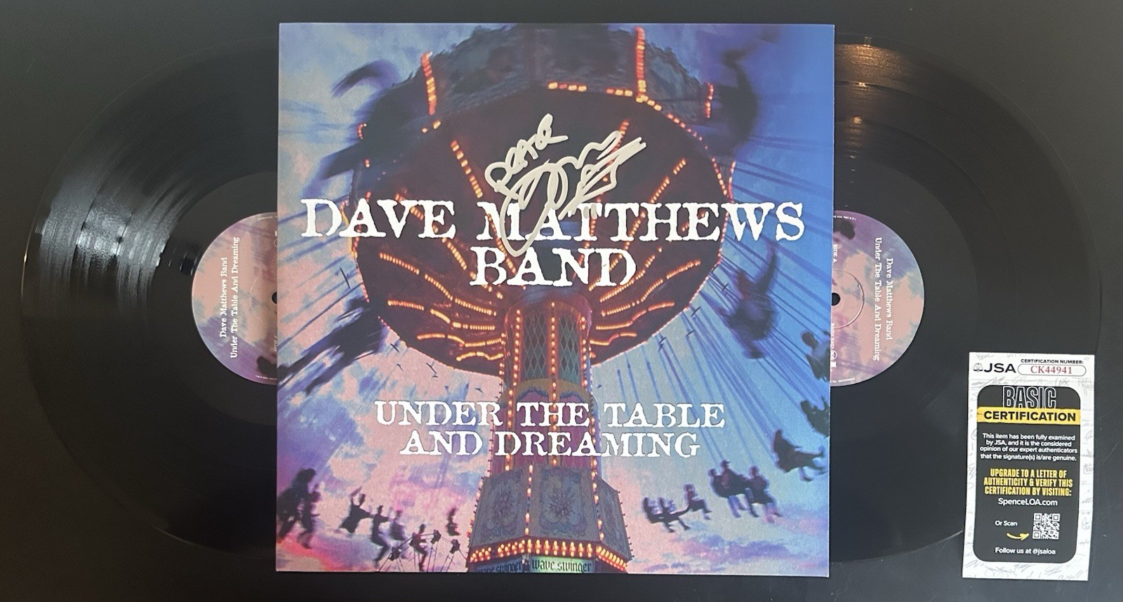 TIM REYNOLDS SIGNED UNDER THE TABLE AND DREAMING VINYL LP DAVE MATTHEWS BAND JSA