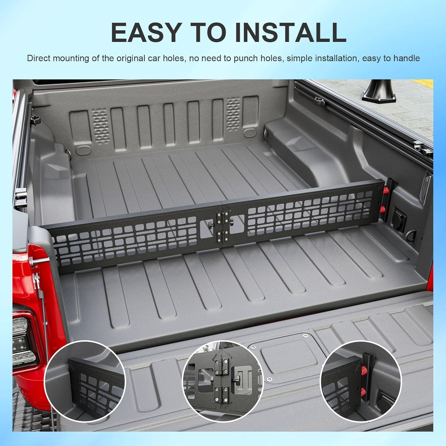 For 2020-2025 Jeep Gladiator Truck Bed Divider Cargo Manager Molle Panel Truck