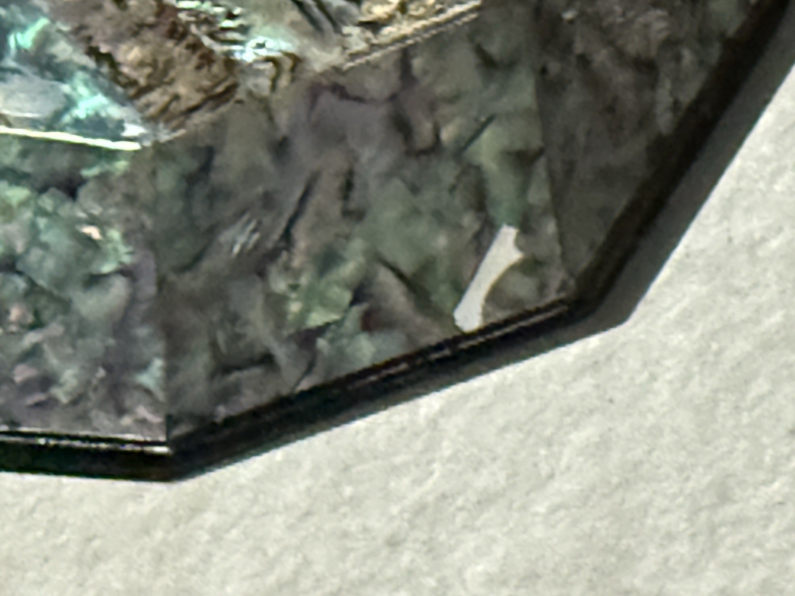 Floral ASIAN LACQUERED OCTAGON Trinket Jewelry BOX MOTHER OF PEARL INLAY