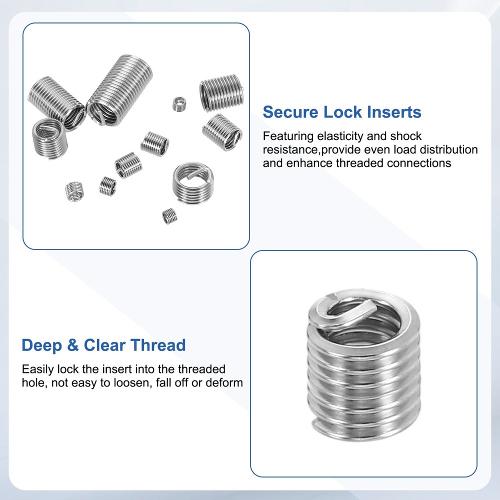 20pcs Wire Thread Inserts 6#-32 UNC 2D 7mm Helical Threaded Sleeve