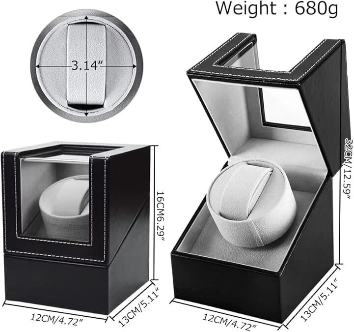 NEW Automatic Rotation Single Watch Winder Leather Storage Display Case Gift