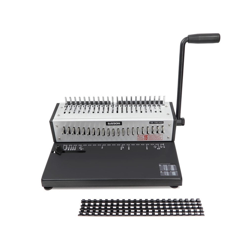 Rayson SD-1501A21 Binding Machine with Combs Set - 21 Hole / 200 Sheets Comb ...