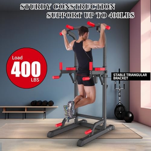 Power Tower Dip Station, Multi-Function Assistive Trainer Pull Up for T05AXX