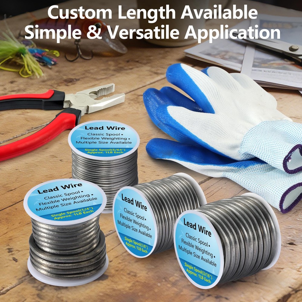 holama Lead Wire Solid Core Roll 1 Lb Spool — Soft High Density 1/4"-1lb