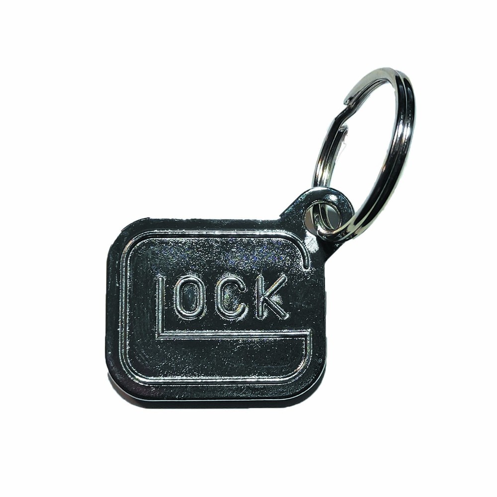 Glock Logo Silver Metal Keyring