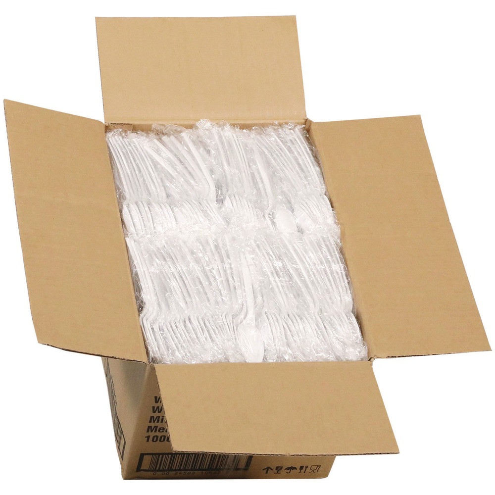 Pactiv Corp. FKSWCH Plastic Spoon Wrapped Fieldware Cutlery - Wht (1000/CT) New