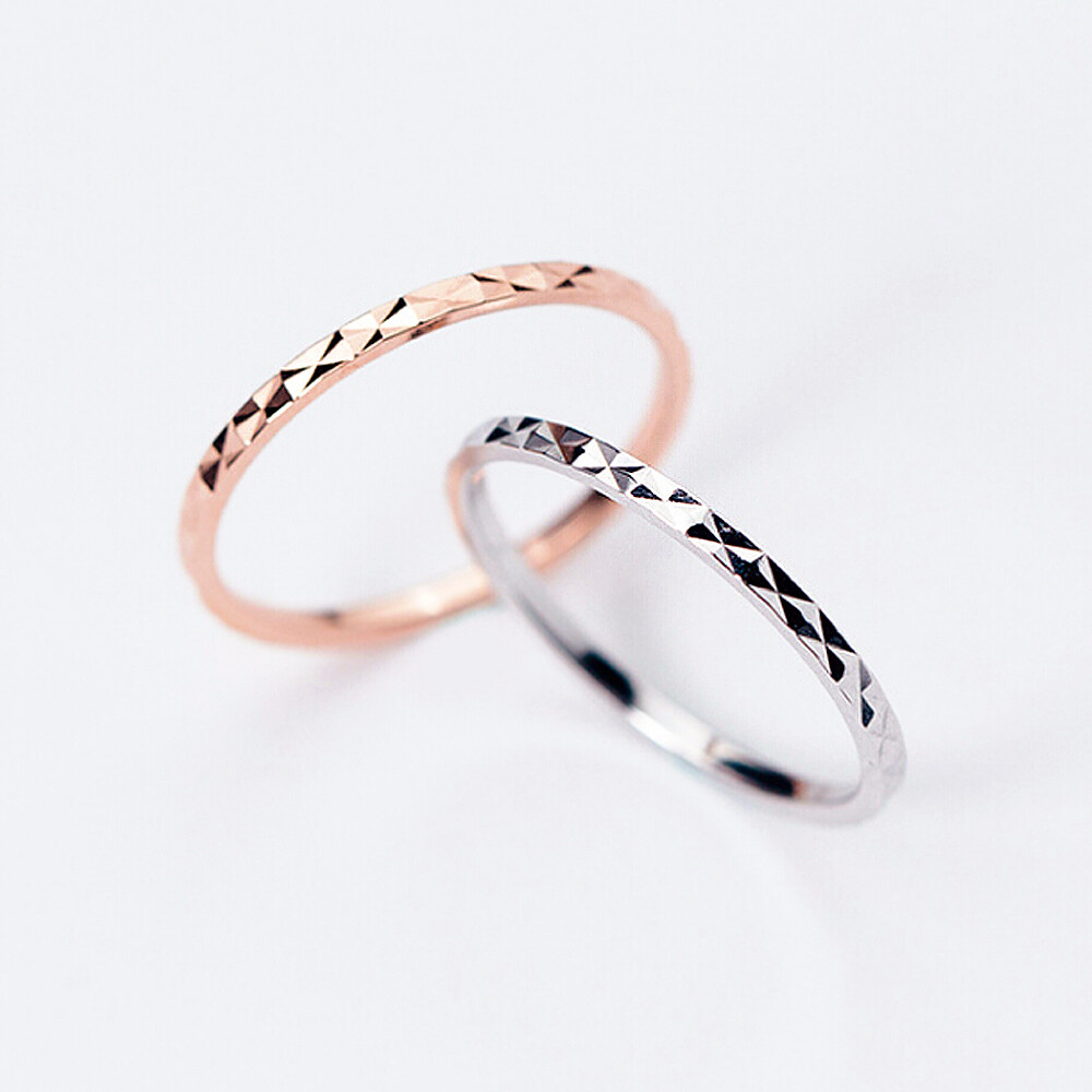 925 Sterling Silver Bling Dainty Thin Band Knuckle Midi Ring Stackable A3226
