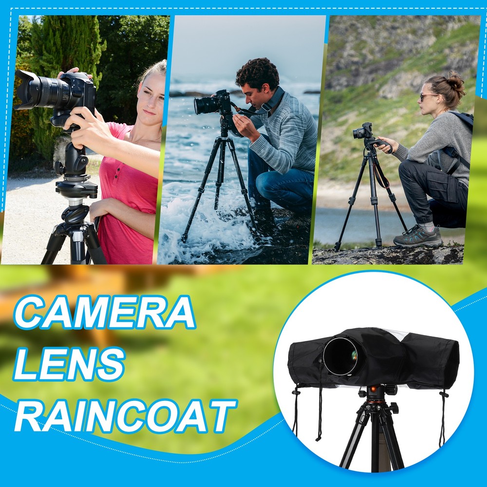 Camera Rain Cover, 2Pcs Waterproof Camera Sleeve Protector, Black