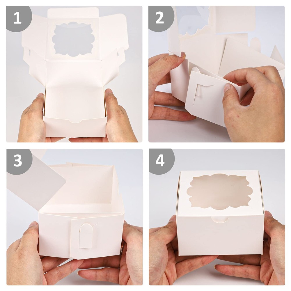 50pcs Cookie Boxes with Window Bakery Boxes Small Treat Boxes Mini Pie Boxes ...