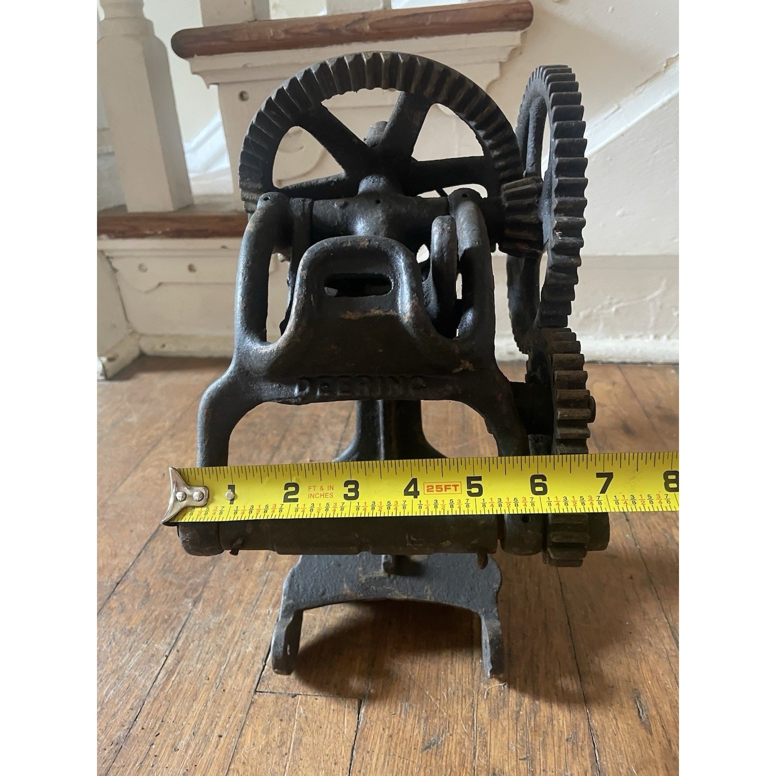 Antique Deering Blade Sharpener Grinder Farm Tool 3 Gears Cast Iron Steampunk