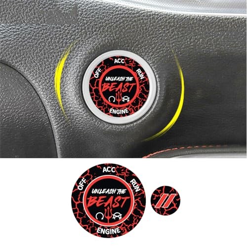 Dodge Challenger Charger Durango Red Push Start Button Cover