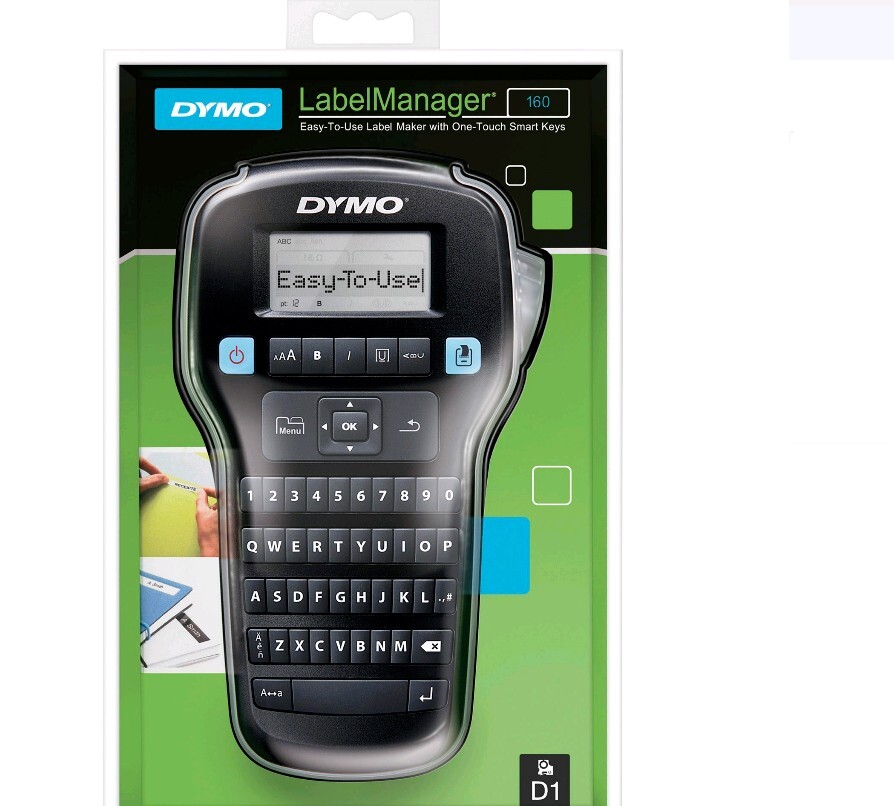 Dymo Label Manager 160 Easy To Use Label Maker 22.7 Pt , 5 Font Sizes - Black