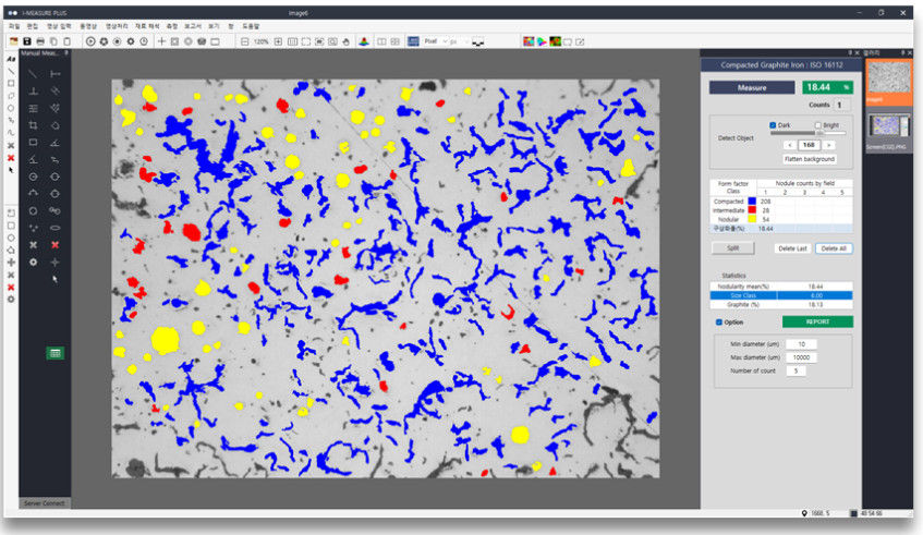 Microscope software - Compacted Graphite Iron Measure & Analysis