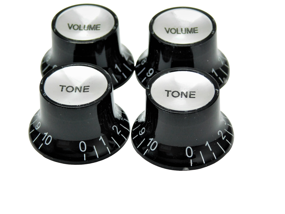 Electric Guitar Knobs Top Hat Control Les Paul Volume Tone Black Metric LP