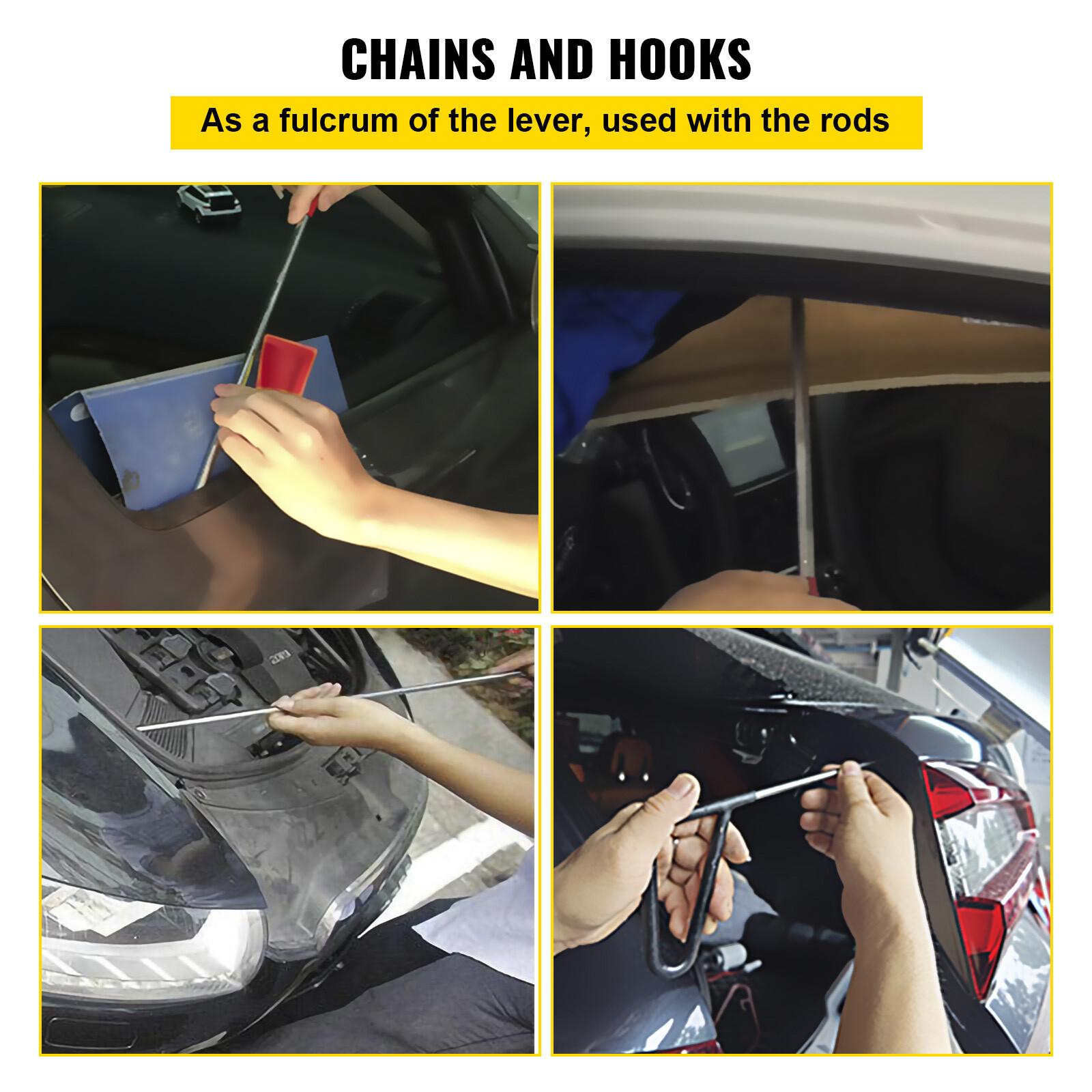 VEVOR 20Pcs Car Push Puller Rods Dent Removal Paintless Tools Repair Hammer kit