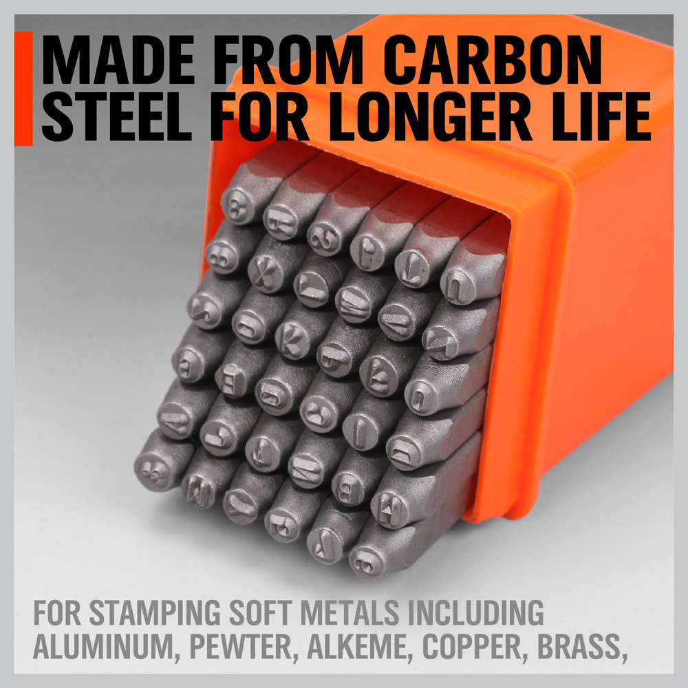 37pc Number and Letter Punch Set Hardened Steel Metal Die Jewelers w/Case