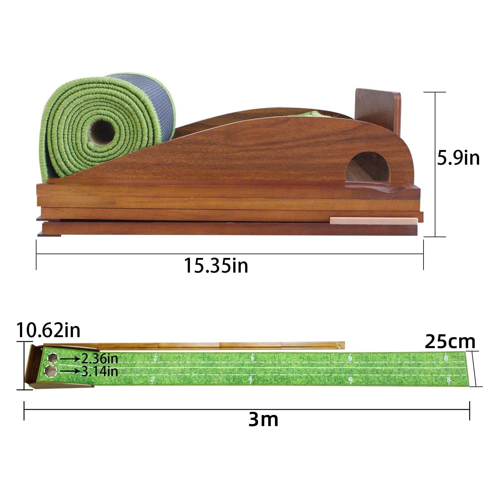 9.265 Ft Golf Putting Mat Pro for Indoor & Outdoor Practice Use