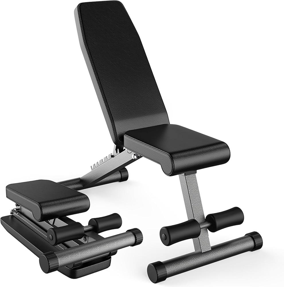5-In-1 Weight Bench, Adjustable & Foldable for Bench Press, Strength Training an