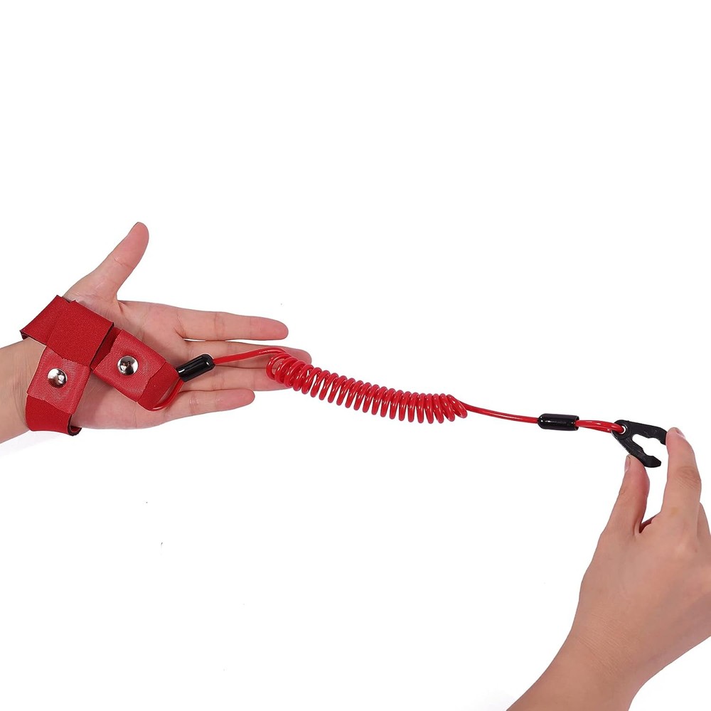 Jet ski engine stop safety lanyard tether cord