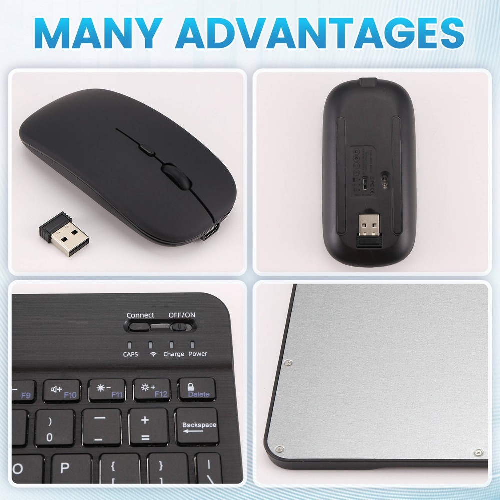 Ultra-Thin Silent Bluetooth Keyboard and Mouse Set Suitable for Tablet3669