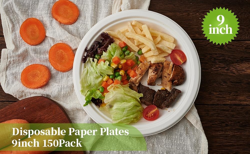 9 inch postable Paper Plates, Heavy Duty Disposable