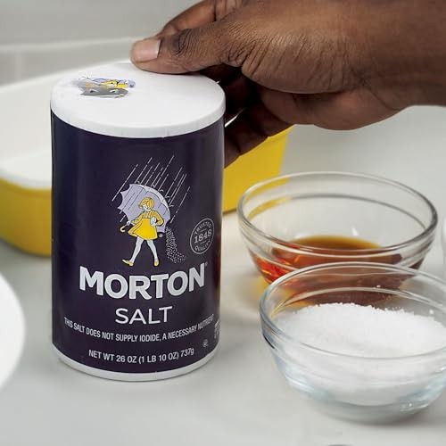 Morton Plain Salt, Non-Iodized, 26oz, 2-Pack, All-Purpose