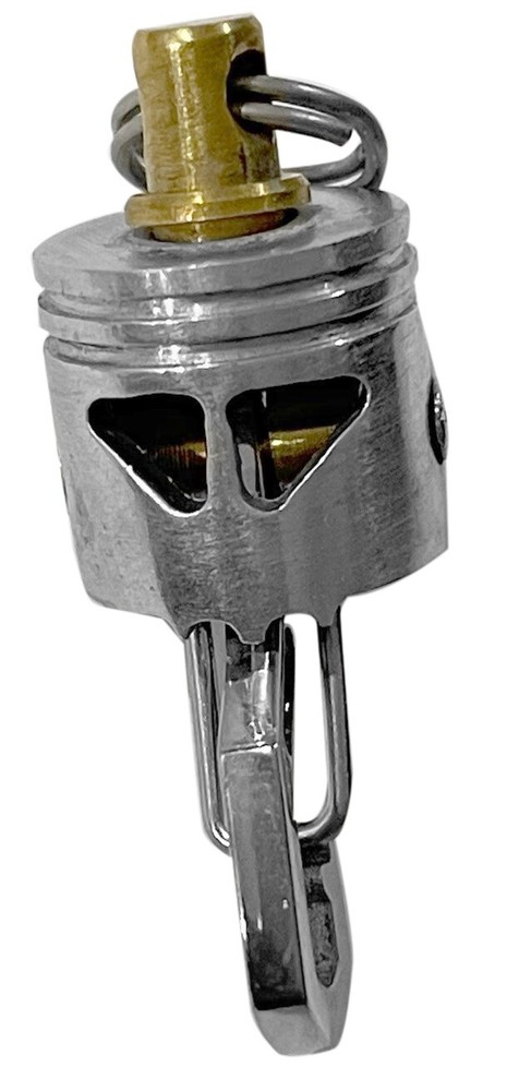 KYLINK Rotating Skull Piston Bob Keychain With Clip & Ring Basic Swivel Bead New