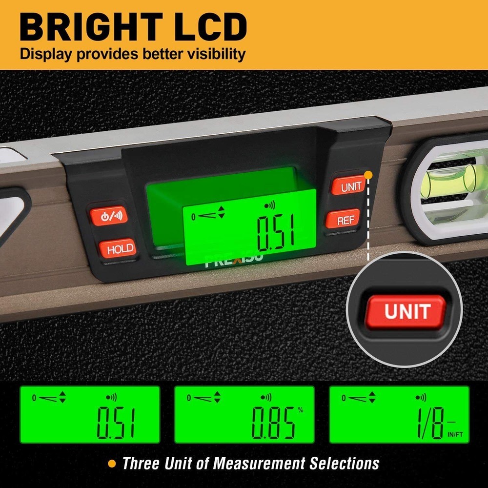 PREXISO Digital Level 11.5'' Angle Slope with LCD Display for Construction USA