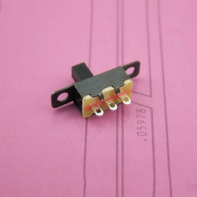 3-Pin 2-Position Mini Slide Switch SPDTT On-OFF Black Tiny PCB Solder Mounted