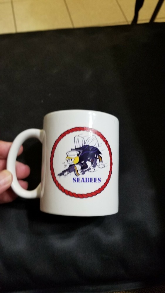 US Navy Naval Mobile Construction Battalion Two 2 sided Cup Mug Used